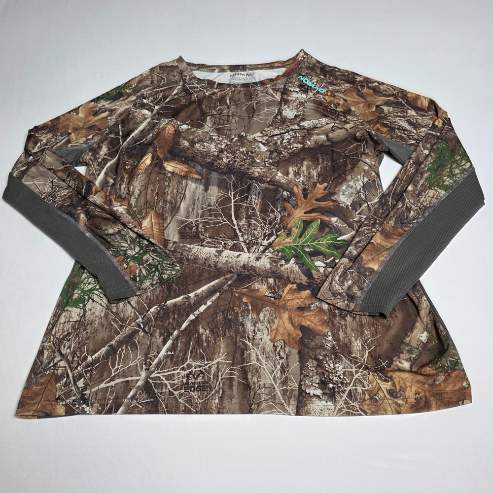 Nomad Hunting Shirt Men XXL Realtree Edge Camo Mesh Back Long Sleeve Performance